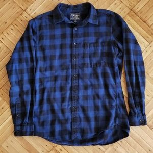 Uniqlo Size M Blue Plaid Shirt